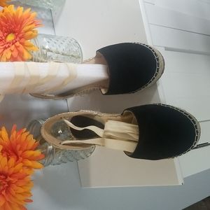 Black Coconuts Espadrille Wedge